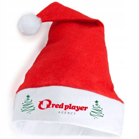 CZAPKA ŚWIĘTEGO MIKOŁAJA Z NADRUKIEM LOGO DLA FIRM