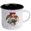 KUBEK RETRO Z TWOIM NADRUKIEM LOGO CZARNY 250 ml