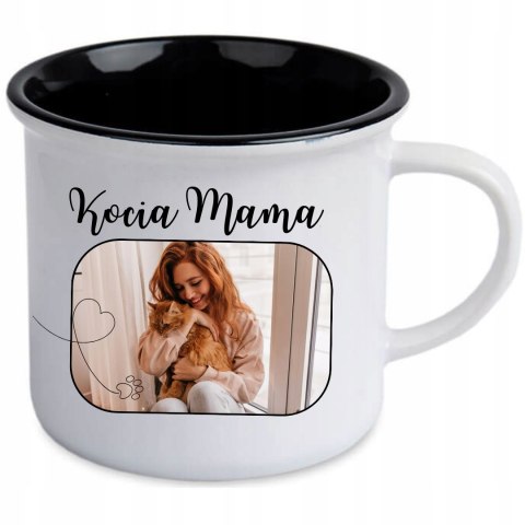 KUBEK RETRO Z TWOIM NADRUKIEM LOGO CZARNY 250 ml KUBEK RETRO Z TWOIM NADRUKIEM LOGO CZARNY 250 ml