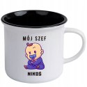 KUBEK RETRO Z TWOIM NADRUKIEM LOGO CZARNY 250 ml