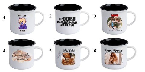 KUBEK RETRO Z TWOIM NADRUKIEM LOGO CZARNY 250 ml KUBEK RETRO Z TWOIM NADRUKIEM LOGO CZARNY 250 ml
