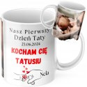 MAGICZNY KUBEK CZARNY DLA TATY Z WŁASNYM ZDJĘCIEM I NADRUKIEM