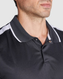 KOSZULKA SPORTOWA POLO CZARNA Z BIAŁYMI WSTAWKAMI