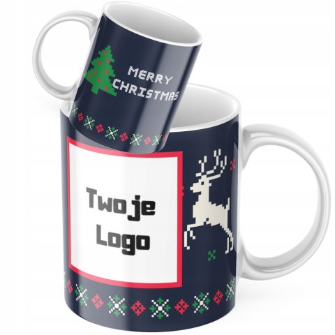 KUBEK ŚWIĄTECZNY Z LOGO FIRMY 330 ml KUBEK ŚWIĄTECZNY Z LOGO FIRMY 330 ml