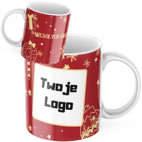 KUBEK ŚWIĄTECZNY Z LOGO FIRMY 330 ml KUBEK ŚWIĄTECZNY Z LOGO FIRMY 330 ml
