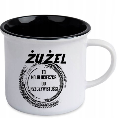 KUBEK ŻUŻLOWY RETRO DLA KIBICA ŻUŻLA "UCIECZKA OD RZECZYWISTOŚCI" KUBEK ŻUŻLOWY RETRO DLA KIBICA ŻUŻLA "UCIECZKA OD RZECZYWISTOŚCI"