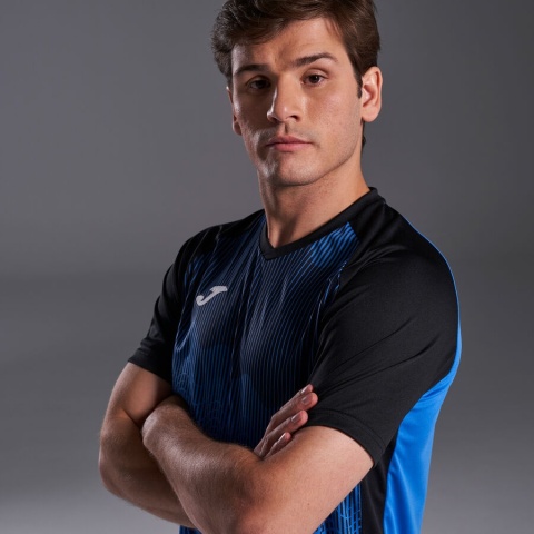 KOSZULKA JOMA TIGER VI NIEBIESKA Z CZARNYM