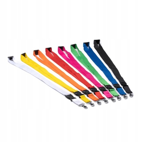 SMYCZ REKLAMOWA Z KARABIŃCZYKIEM KLAMRĄ POLIESTER CZARNA