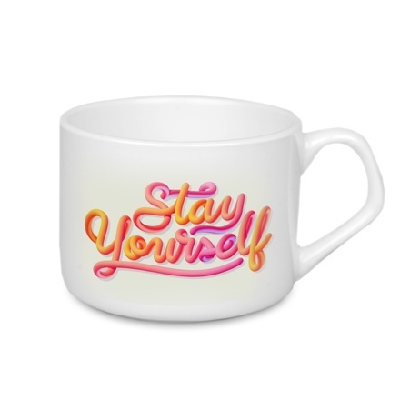 FILIŻANKA CERAMICZNA ZE SPODKIEM I ŁYŻECZKĄ, Z NADRUKIEM 125 ml