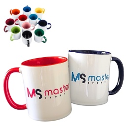 KUBEK KLASYCZNY Z KOLOROWYM WNĘTRZEM Z WŁASNYM NADRUKIEM