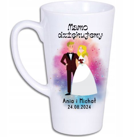 KUBEK LATTE MAGICZNY CZARNY Z WŁASNYM NADRUKIEM 300 ml