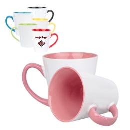 KUBEK LATTE Z KOLOROWYM WNĘTRZEM WŁASNYM NADRUKIEM 300 ml