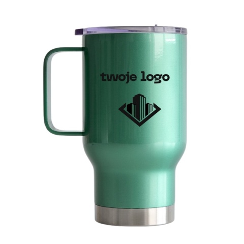 KUBEK TERMICZNY ITER ZIELONY Z WŁASNYM NADRUKIEM LOGO 400 ML