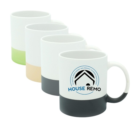 KUBEK MATOWY RING ZE SPODEM NADRUKIEM RÓŻNE KOLORY 330 ml