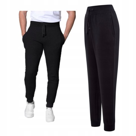 SPODNIE DRESOWE MĘSKIE JOGGER CZARNE BAWEŁNIANE XL