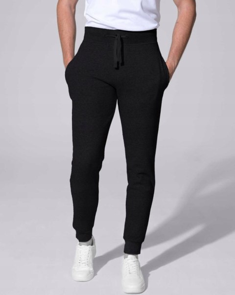 SPODNIE DRESOWE MĘSKIE JOGGER CZARNE BAWEŁNIANE XL