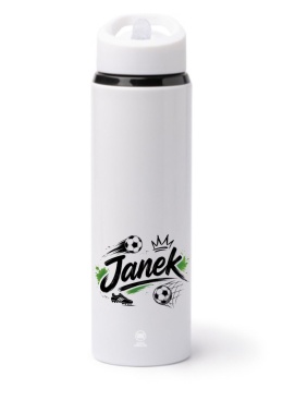 TERMOS TATLON 700 ML ZE SŁOMKĄ BIAŁY Z NADRUKIEM