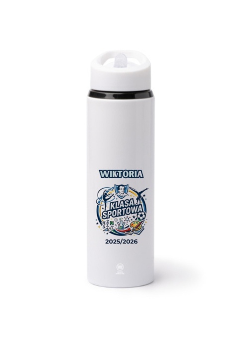 TERMOS TATLON 700 ML ZE SŁOMKĄ BIAŁY Z NADRUKIEM