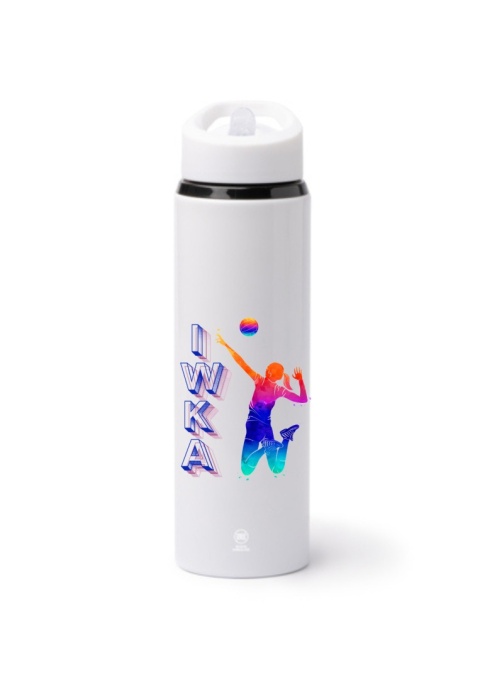 TERMOS TATLON 700 ML ZE SŁOMKĄ BIAŁY Z NADRUKIEM