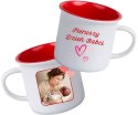 KUBEK RETRO Z TWOIM NADRUKIEM LOGO CZERWONY 250 ml