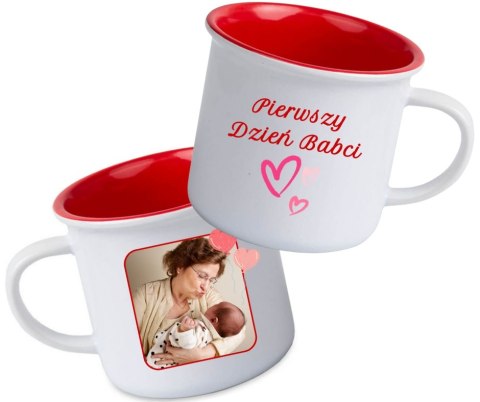 KUBEK RETRO Z TWOIM NADRUKIEM LOGO CZERWONY 250 ml KUBEK RETRO Z TWOIM NADRUKIEM LOGO CZERWONY 250 ml